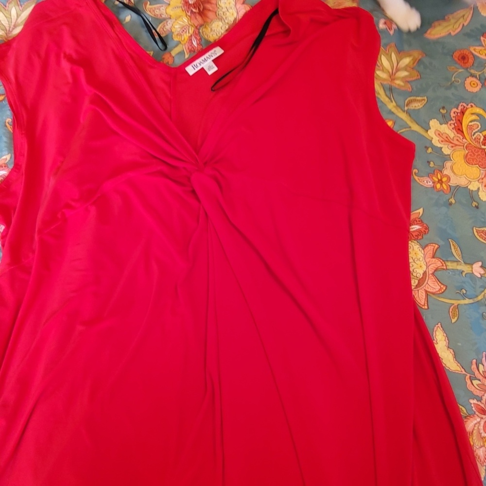 Red sleeveless maxi dress